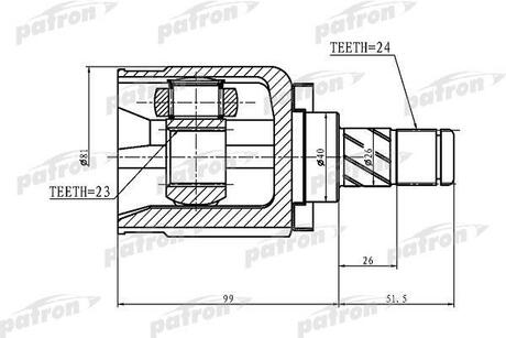 PCV1412 PATRON ШРУС внутренний 24x40x23 NISSAN PRIMERA P12 01-07