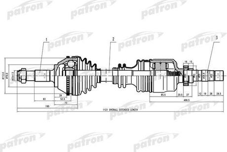 PDS0161 PATRON Полуось прав FIAT: Ducato,PEUGEOT: Boxer 2.0-2.5D MG5 94> 1.8Q +ABS
