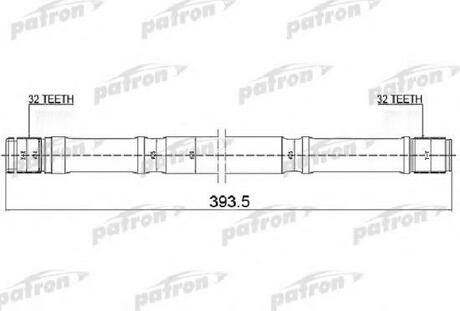 PDS0448 PATRON Вал приводной (палка) лев NISSAN: PRIMERA P11,WP11 2.0 09.96-07.02 [Z:32, L:393.5 mm, D:26 mm]