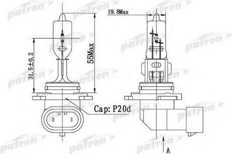 PLHB3-12/60 PATRON Лампа галогенная HB3 12V 60W P20d Сделано в Корее