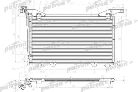 PRS1098 PATRON Радиатор кондиционера паяный MERCEDES-BENZ: E-CLASS W210, S210, 2.0-2.9TD 95-