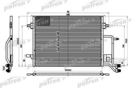 PRS1101 PATRON Радиатор кондиционера AUDI: A6 2.5TDI/2.5TDI quattro 97-05, MERCEDES-BENZ: S-CLASS (W140) 3.2 91-98
