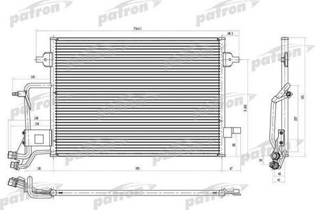 PRS1142 PATRON Радиатор кондиционера паяный AUDI: A6 1.8-2.8/1.9TDi, 97-