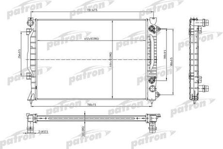 PRS3011 PATRON Радиатор системы охлаждения AUDI: A6, A6 Avant 2.5TDi, (A/T), 97-