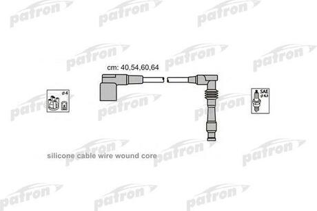 PSCI2004 PATRON Комплект проводов зажигания ODS222 OPEL: ASTRA F 91-98, CALIBRA A 90-97, TIGRA 94-00, VECTRA A 88-95, VECTRA B 95-02