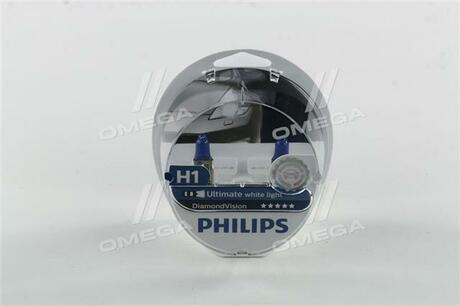 12258DVS2 PHILIPS Автолампа Philips 12258DVS2 DiamondVision H1 P14,5s 55 W синяя