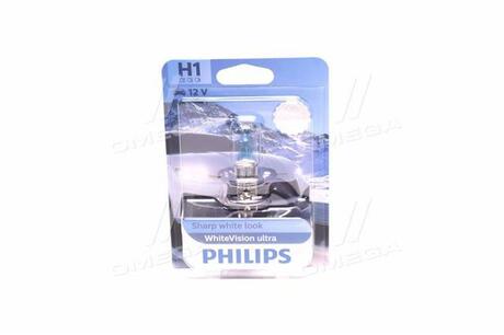 12258WVUB1 PHILIPS Автолампа Philips 12258WVUB1 WhiteVision Ultra H1 P14,5s 55 W светло-голубая