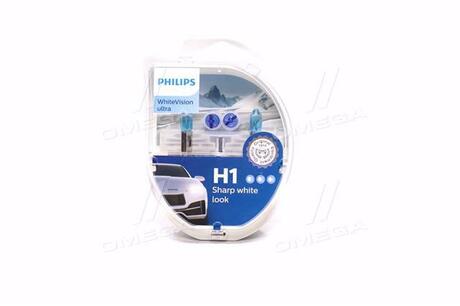 12258WVUSM PHILIPS Автолампа Philips 12258WVUSM WhiteVision Ultra H1 P14,5s 55 W светло-голубая