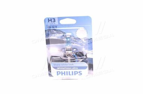 12336WVUB1 PHILIPS Автолампа Philips 12336WVUB1 WhiteVision Ultra H3 PK22s 55 W светло-голубая
