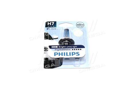 12972CVB1 PHILIPS Автолампа Philips 12972CVB1 CrystalVision H7 PX26d 55 W светло-голубая