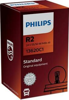 13620C1 PHILIPS Автолампа Philips 13620c1 Standard R2 P45t-41 55 W 50 W прозрачная