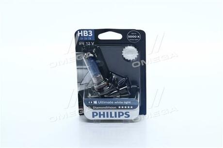 9005DVB1 PHILIPS Автолампа Philips 9005DVB1 DiamondVision HB3 P20d 65 W синяя