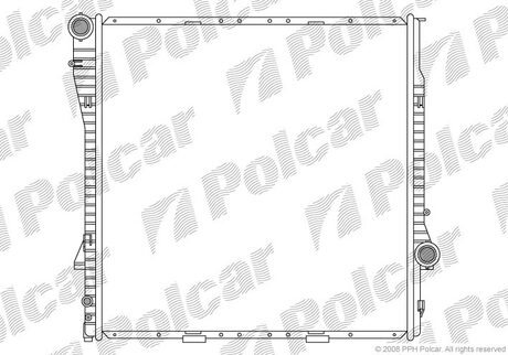 205008-2 Polcar Радиатор охлаждения двигателя BMW X5(E53) - 3,0D/4,4/4,6/4,8 АКПП (590x597x40) *