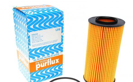 L318 Purflux Фильтр масляный FORD: FOCUS II 04-, KUGA 08-, MONDEO IV 07-, S-MAX 06-\ VOLVO: C30 06-, C70 II кабрио 06-, S40 II 04-, S60 00-, S60 II 10-, S80 98-06, S80 II 06-