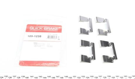 109-1235 QUICK BRAKE Комплект монтажный тормозных колодок перед. Nissan Almera 1.5/1.8/2.2DCi/1.6 16V 00>