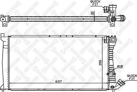 10-25025-SX STELLOX 10-25025-SX_радиатор системы охлаждения!\ Peugeot 406/605 1.9TD/2.1TD 95>