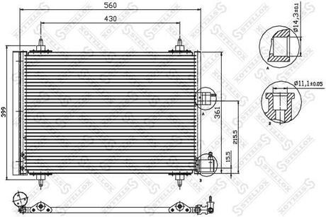 10-45057-SX STELLOX радиатор кондиционера!\ Citroen Xsara 1.4-2.0i/Hdi/1.9D 97>