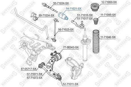 14-71021-SX STELLOX 14-71021-SX_пыльник рейки рулевой!\ Toyota Auris/Avensis 07>