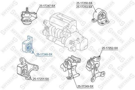 25-17248-SX STELLOX 25-17248-SX_опора двигателя!\ Honda CR-V 01-06/ELEMENT 03-05