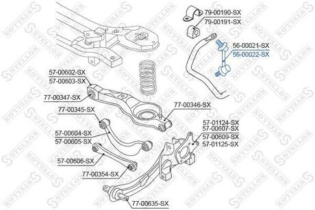 56-00022-SX STELLOX 56-00022-SX_тяга стабилизатора заднего правая!\ Mazda CX-7 07>
