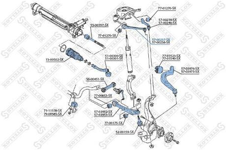 57-00237-SX STELLOX 57-00237-SX_рычаг передний верхний левый!\ Audi A4 1.8-2.0TFSi/2.0-3.0TDi 07>