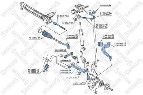 57-03953-SX STELLOX 57-03953-SX_рычаг передний нижний правый!\ Audi A4/A4 Allroad/A5/A6/A7/Q5 1.8-3.2/2.0-3.0D 07>