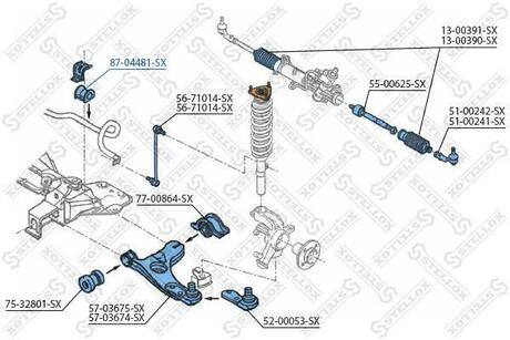 87-04481-SX STELLOX 87-04481-SX_втулка стабилизатора переднего центральная! d18\ Ford Focus 1.4-1.8TDDi 98-04