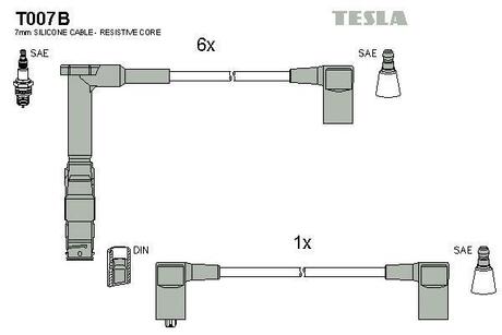 T007B TESLA Провода зажигания