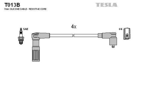 T013B TESLA Провода зажигания