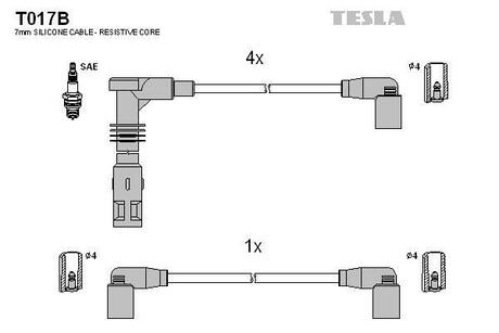 T017B TESLA Провода зажигания
