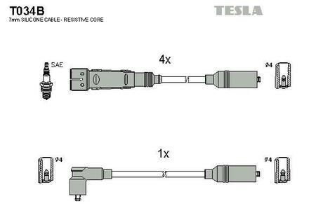 T034B TESLA Провода зажигания
