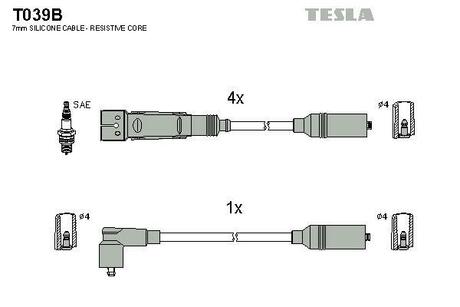 T039B TESLA Провода зажигания