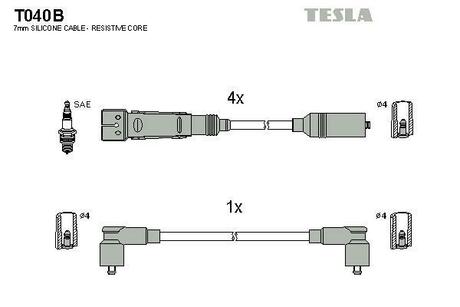 T040B TESLA Провода зажигания