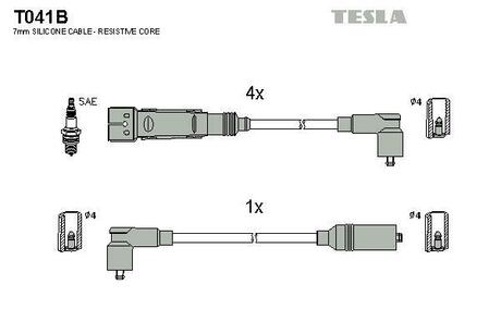 T041B TESLA Провода зажигания