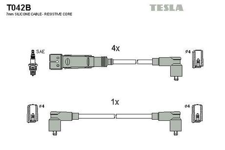 T042B TESLA Провода зажигания
