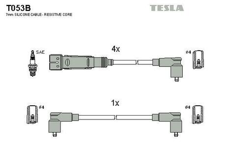 T053B TESLA Провода зажигания
