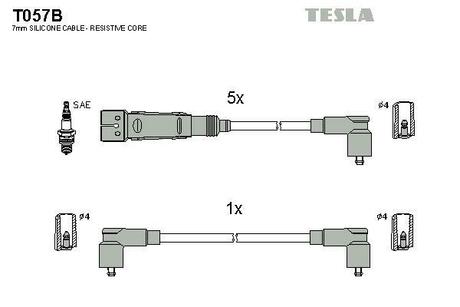 T057B TESLA Провода зажигания