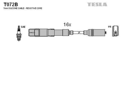 T072B TESLA Провода зажигания