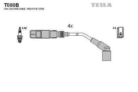 T080B TESLA Провода зажигания