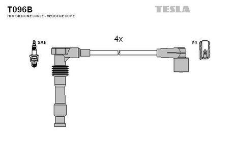 T096B TESLA Провода зажигания