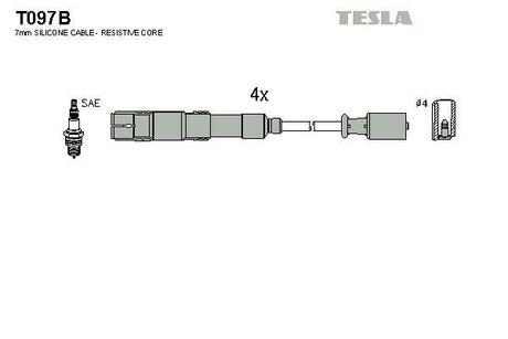 T097B TESLA Провода зажигания