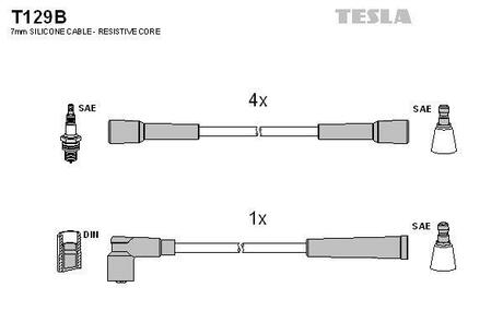 T129B TESLA Провода зажигания