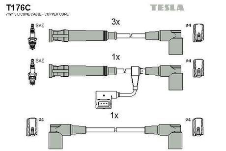 T176C TESLA Провода зажигания