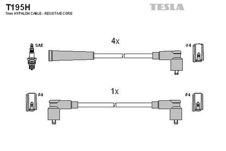 T195H TESLA Провода зажигания