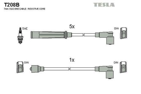 T208B TESLA Провода зажигания