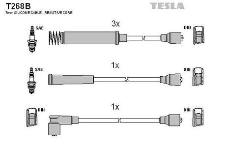 T268B TESLA Провода зажигания