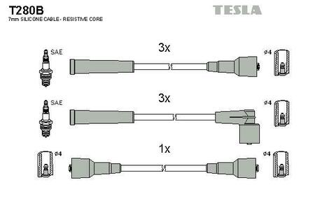 T280B TESLA Провода зажигания