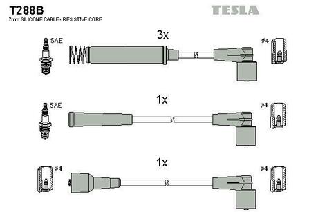 T288B TESLA Провода зажигания