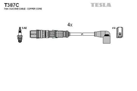 T387C TESLA Провода зажигания
