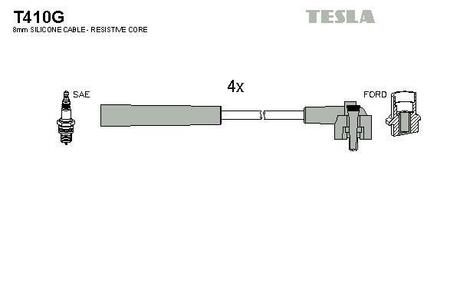 T410G TESLA Провода зажигания
